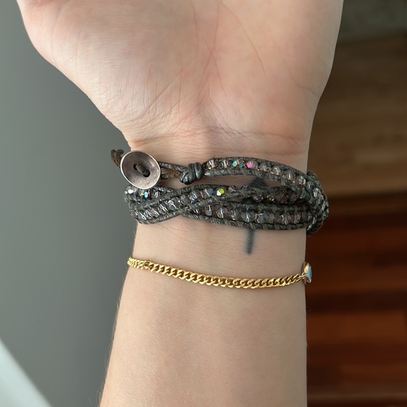 Chan Luu Triple Wrap Bracelet with green crystals - Picture 2 of 2